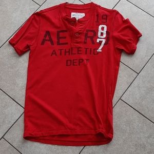 Red aeropostale button up t shirt